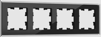 BRITE Рамка 4 -местная РУ-4-2-БрЧ стекло черный IEK