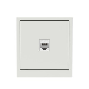 Компьютерная розетка RJ-45 без шторки, кат.6А одинарная,KANT, белый песок DKC