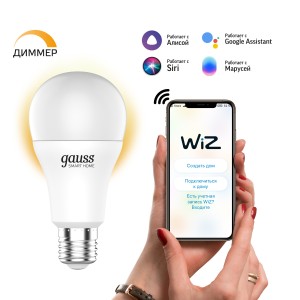 Лампа Gauss Smart Home A60 8,5W 806lm 2700К E27 диммируемая LED