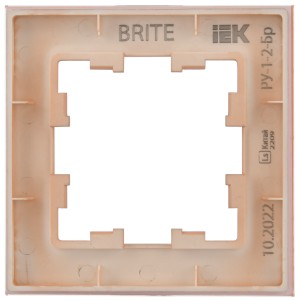 BRITE Рамка 1-местная РУ-1-2-БрП стекло персиковый матовый IEK