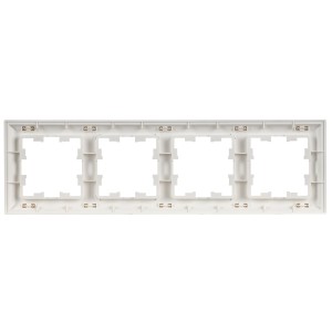 BRITE Рамка 4-местная РУ-4-БрАБ арктический белый/белый IEK