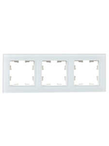 BRITE Рамка 3-местная РУ-3-2-Бр стекло белый матовый IEK