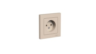 ATLASDESIGN РОЗЕТКА без заземления без шторок, 16А, в сборе, ПЕСОЧНЫЙ