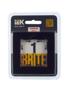 BRITE Рамка 1 -местная РУ-1-2-БрЧ стекло черный IEK
