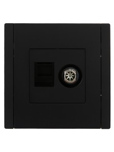 FORTE&PIANO Розетка двойная TV+RJ45 кат.5E FP136 черный IEK