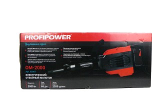 Отбойный молоток электрический E0301 PROFIPOWER ОМ-2000 (2000Вт, 65Дж, HEX30)