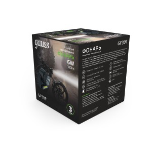 Фонарь налобный Gauss модель GFL309 6W 180lm Lead acid 800mAh LED 1/12/72