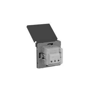 Розетка силовая, 2P+E, с з/ш, с крышкой, IP44, KANT, черный уголь DKC