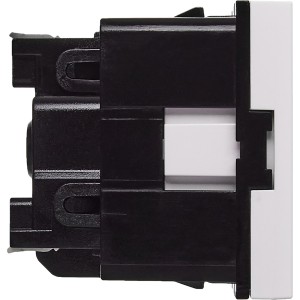 Розетка с заземляющим контактом без защитной шторки и безвинтовым зажимом (2 модуля) белая