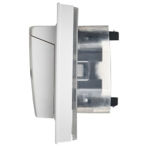 BRITE Розетка 2-местная с заземлением с защитными шторками и крышкой 16А в сборе IP44 РСбш12-3-44-БрАБ арктический белый IEK