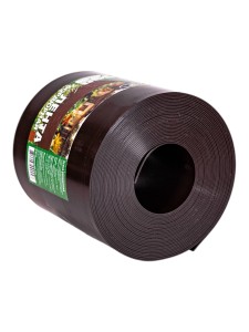 Лента бордюрная 15 см, цвет- коричневый, рулон (10м);ТУ BY 690593344.008-2022,РБ штрих-код 4812203000048