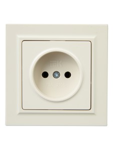 BRITE Розетка 1-местная без заземления без защитных шторок 10А РС10-1-0-БрКр бежевый IEK