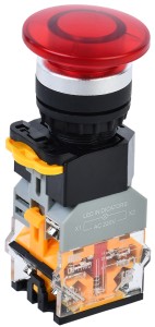 Кнопка D8-11MD "Грибок" d=22мм 1NO+1NC с подсветкой красная IEK