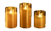 Свечи ФАZА CL7-SET3-gd (3 свечи,пульт ДУ,золот.) светодиодная свеча