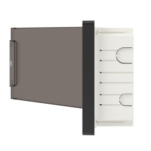 Щиток 12 мод встраиваемый FRAME, черный, с тонированной дверцей, с 2шинами PEN на 6 и 8 отв. DKC