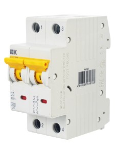 KARAT Автоматический выключатель ВА47-60M 2P C 6А 6кА IEK