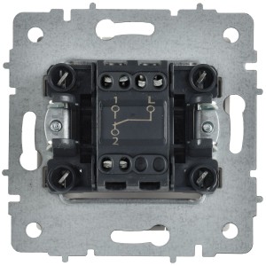 BRITE Выключатель 1-клавишный проходной 10А ВС10-1-6-БрАБ арктический белый IEK