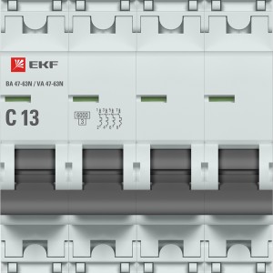 Автоматический выключатель 4P 13А (C) 6кА ВА 47-63N EKF PROxima