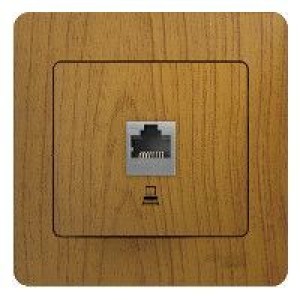 GLOSSA РОЗЕТКА компьютерная RJ45 кат. 5e, механизм, ДУБ