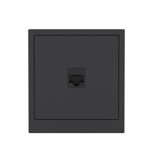 Компьютерная розетка RJ-45 без шторки, кат.6А одинарная,KANT, черный уголь DKC