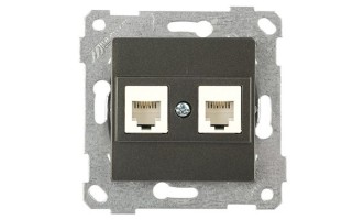 Rita - Розетка 2хRJ-45 кат. 6 UTP, дымчатый