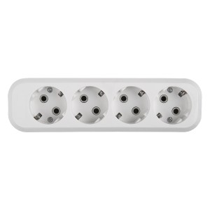 Розеточная колодка GSB-16-4-G-IP20 Classic, 16А, 4 места, c/з, б/в, IP20, 1/40