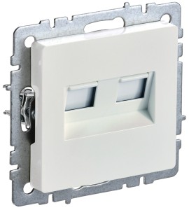 BRITE Розетка компьютерная двойная кат.5E RJ45 РК10-2-БрЖ жемчуг IEK