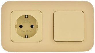 FLITE Выключатель 1-клавишный 10А ВС11-1-0-ФлН навахо IEK