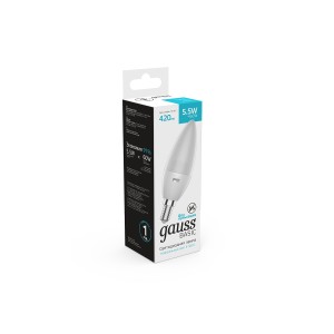 Лампа Gauss Elementary Свеча 6W 450lm 4100K Е14 LED 1/10/100