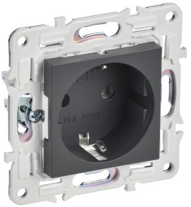 SKANDY Розетка с заземлением без защитных шторок 16А SK-R05T титан IEK