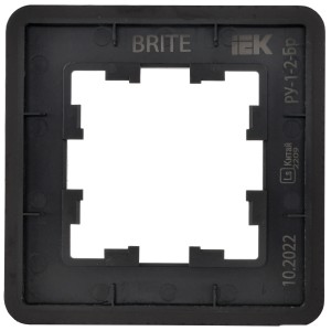 BRITE Рамка 1-местная РУ-1-2-Бр стекло черный RE IEK