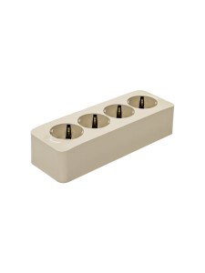BLANCA О/У РОЗЕТКА 4-я с заземлением со шторками, ИЗОЛ.ПЛ., 16А, 250В, БЕЖЕВЫЙ