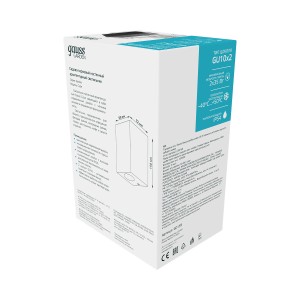 Светильник Gauss Cube настенный архитектурный 2*GU10, 160*68*92мм, 220-240V/50-60Hz, 2*35W IP54 (1/15)