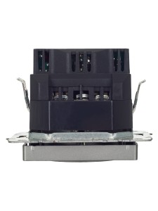 BRITE Розетка 1-местная с заземлением с защитными шторками 16А с USB A+A 5В 3,1А РЮш10-2-БрС сталь IEK