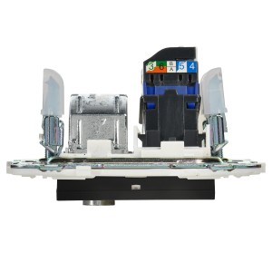 SKANDY Розетка двойная TV+RJ45 кат.6 SK-A15Bl черный IEK
