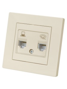 Розетка телефонная RJ11 + компьютерная RJ45 сл.кость "Сенеж" TDM