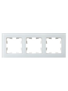 BRITE Рамка 3 -местная РУ-3-2-БрБ стекло белый IEK