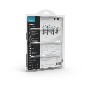 Лента Gauss Basic в комплекте LED 2835/120 12V 12W/m 1200lm/m 4000K 8mm IP65 5m 1/50