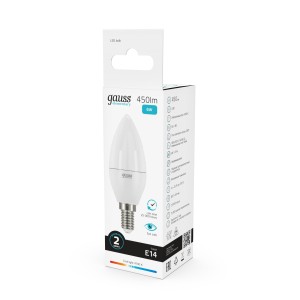 Лампа Gauss Elementary Свеча 6W 450lm 4100K Е14 LED 1/10/100