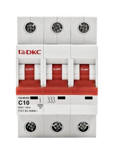 Автоматический выключатель YON max типа MD63N, 6кА, 3 полюса, хар-ка C, 10А DKC