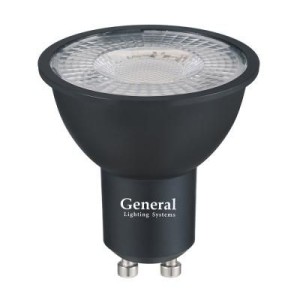Лампа Светодиодная General GLDEN-MR16-DIF-15-230-GU10-2700 Диффузор 30 градусов Черный корпус 1/10/100