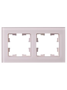 BRITE Рамка 2-местная РУ-2-2-Бр стекло розовый матовый IEK