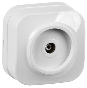 GLORY Розетка для открытой установки TV РТВ20-ХБ белый IEK