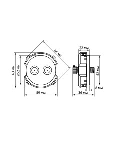 Розетка TV/SAT проходная белая, "Байкал" TDM