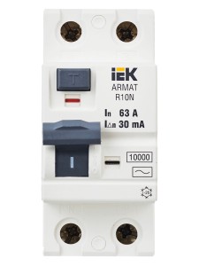 ARMAT Выключатель дифференциального тока R10N 2P 63А 30мА тип AC IEK