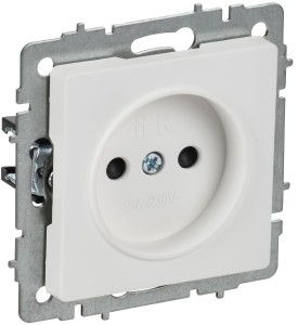 BRITE Розетка 1-местная без заземления с защитными шторками 10А РСш10-2-БрАБ арктический белый IEK