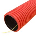 Труба гофрированная двустенная ПНД гибкая тип 450 (SN34) с/з красная d32 мм (50м/уп) Промрукав