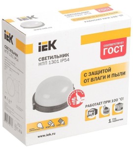 Светильник НПП1301 белый/круг 60Вт IP54 IEK
