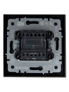 BRITE Выключатель 2-клавишный 10А ВС10-2-0-БрС сталь IEK