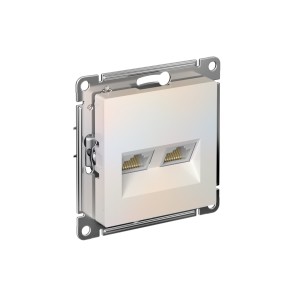 ATLASDESIGN РОЗЕТКА двойная компьютерная RJ45+RJ45 кат. 5e, механизм, ЖЕМЧУГ